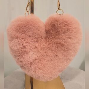 Fluffy Pink Heart ❤️  crossbody bag -NWOT
